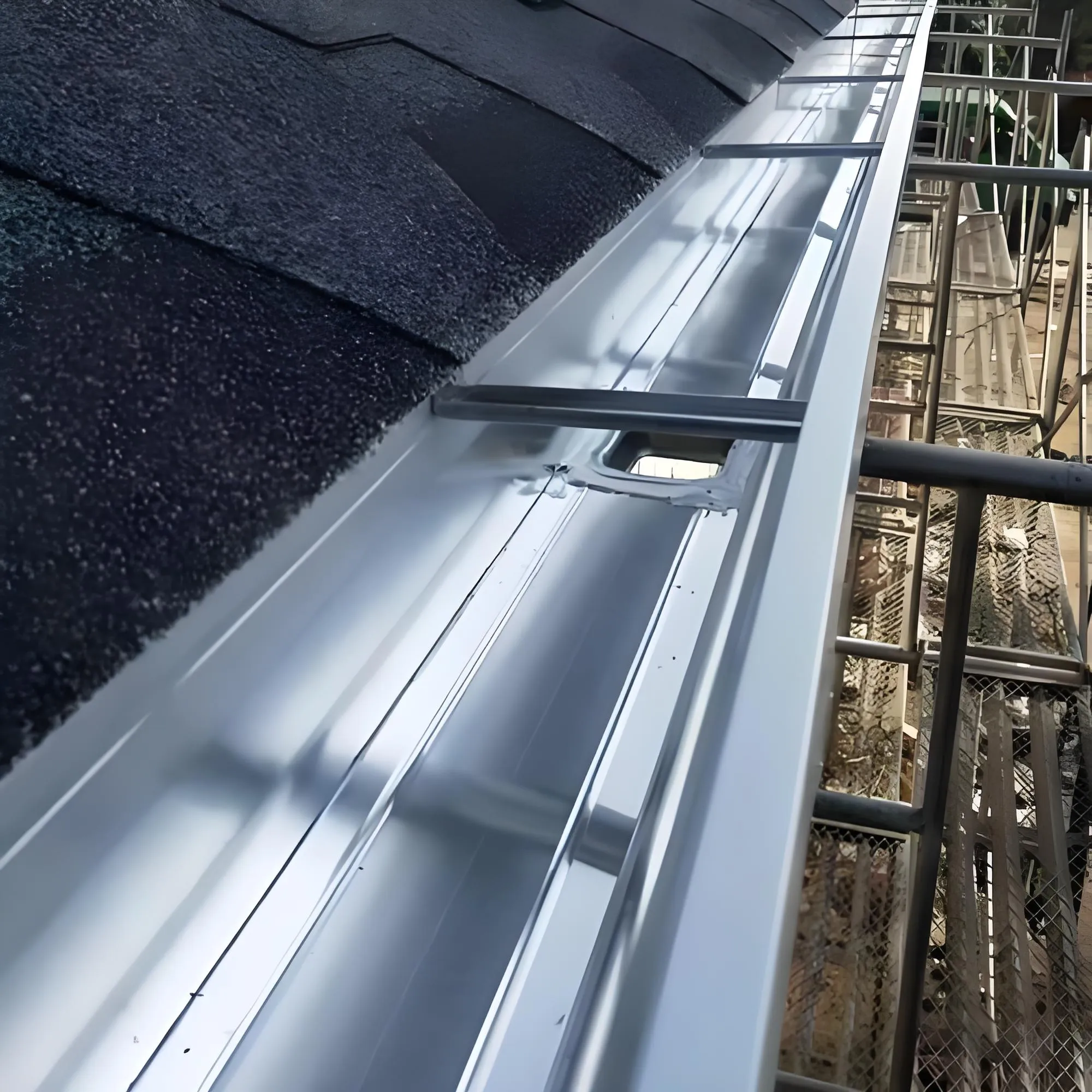 Lưới chắn lá cho máng xối bằng nhôm