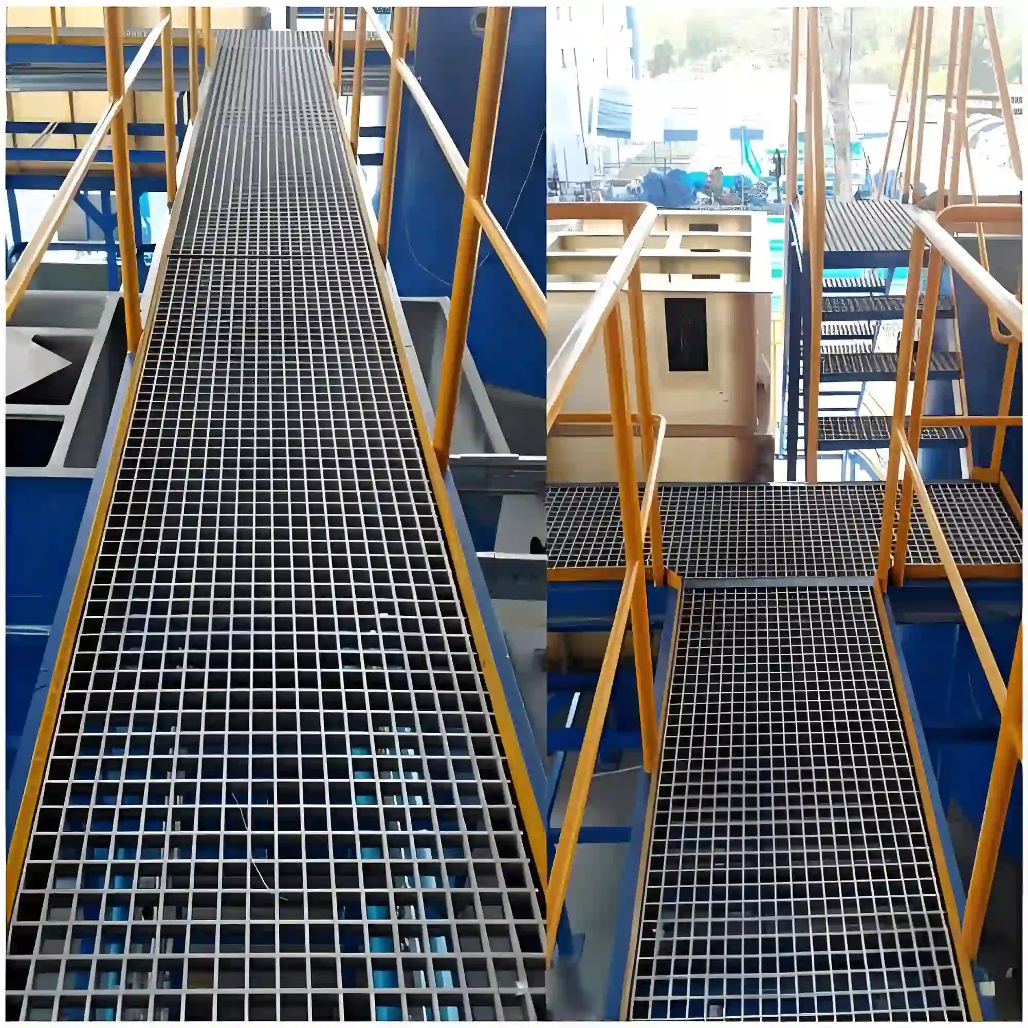 Steel Grating Ramps for Cargo Handling and Pedestrian Access